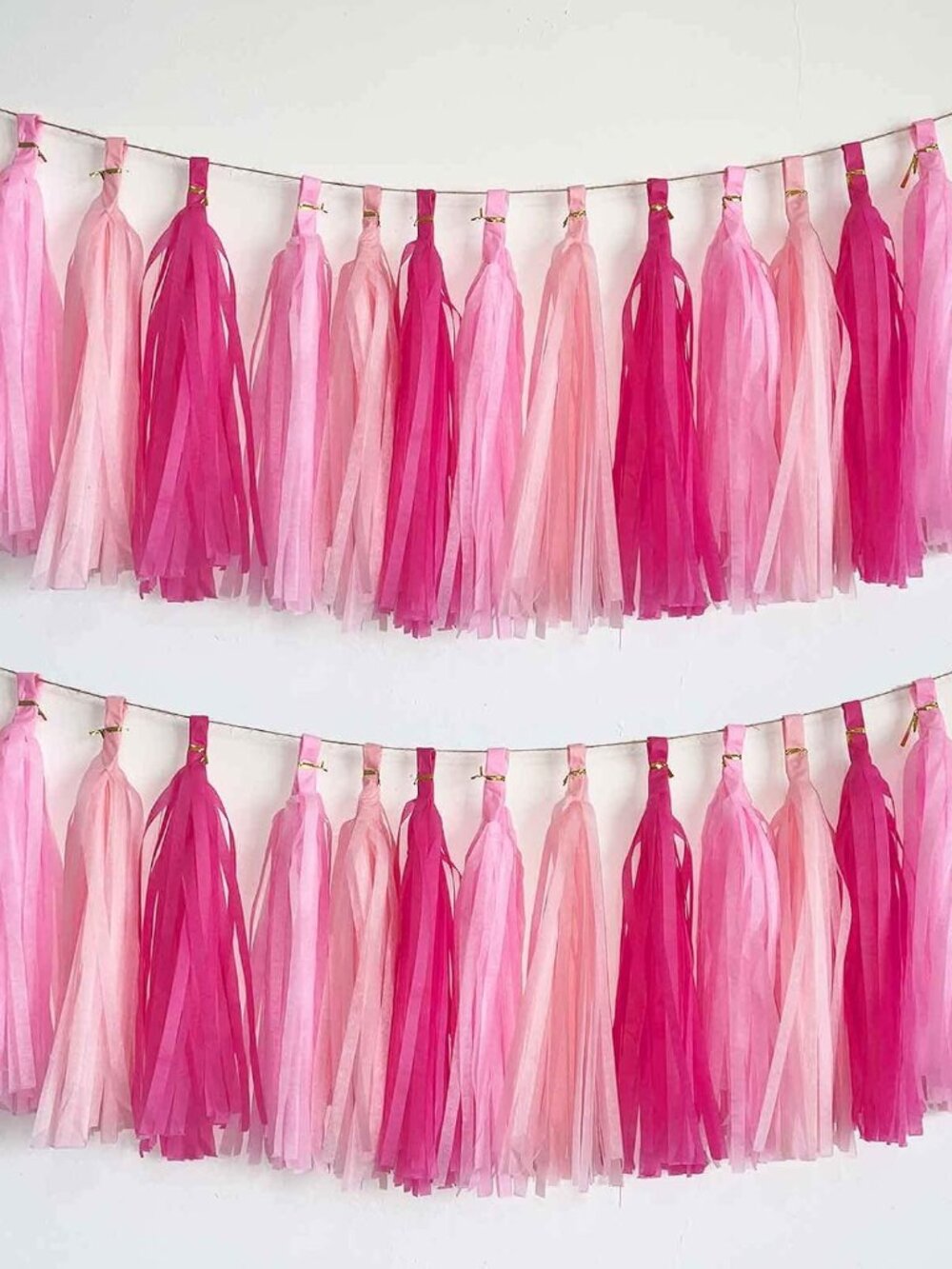 Hot Pink Light Pink Tissue Paper Tassels Party Tassel Garland Banner for Party D